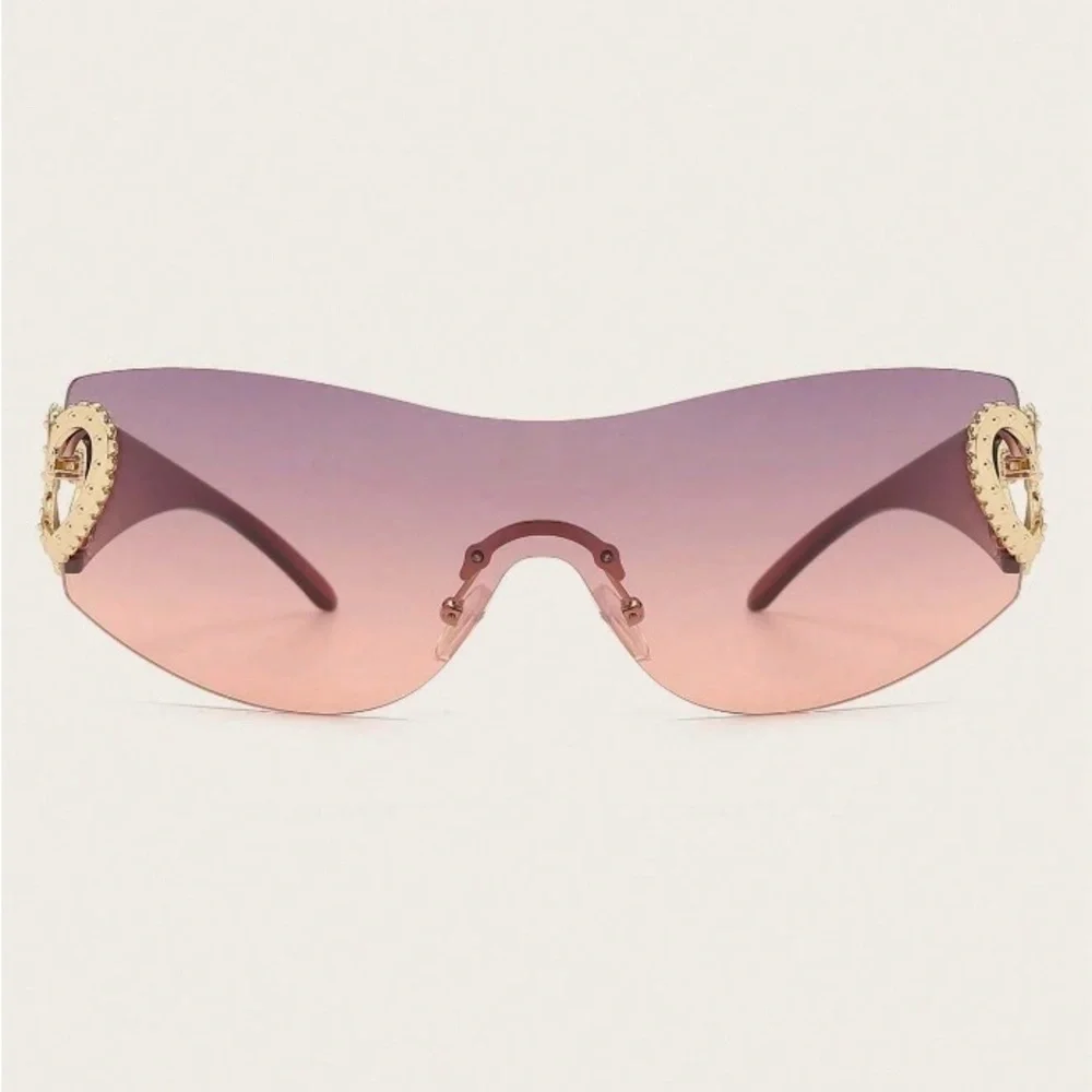 Purple Powder Luxury Heart Sunglasses